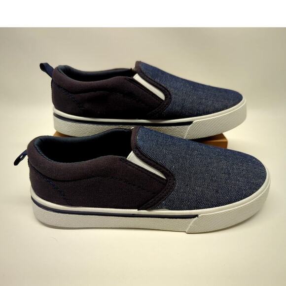 OshKosh B'Gosh Two-Toned Canvas Slip-On Shoes Navy Size 1M - Picture 4 of 8
